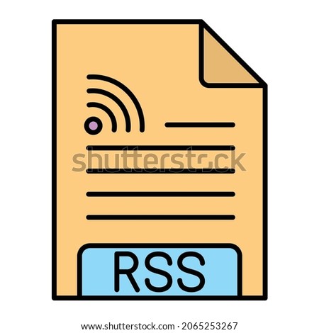 Vector RSS Filled Outline Icon Design
