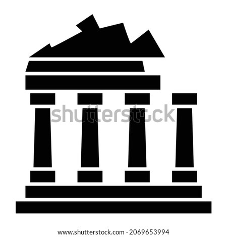 Vector Apollo Temple Glyph Icon Design
