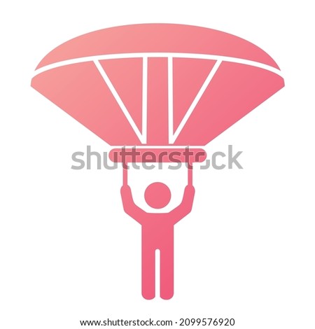  Vector Paraglider Glyph Gradient Icon Design
