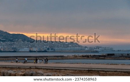 Similar – Image, Stock Photo Quiet evening atmosphere in the countryside in the sunny backlight