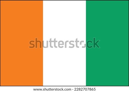 Cote Divoire Flag with map - Cote DIvoire National flag vector ULHD isolated on white background 