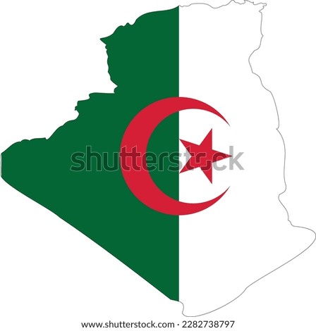 Algeria Flag - Algeria Map ULHD Vector isolated on white background