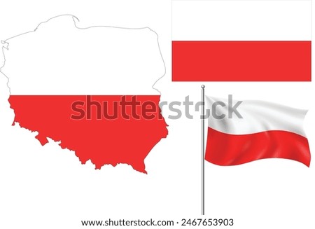 Denmark Map with Waving Flag Vector Illustration Waving Denish Flag Inside Country Map Vector Graphic