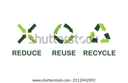 the main eco symbols 3 R's of the environment reduce reuse recycle Stock fotó © 
