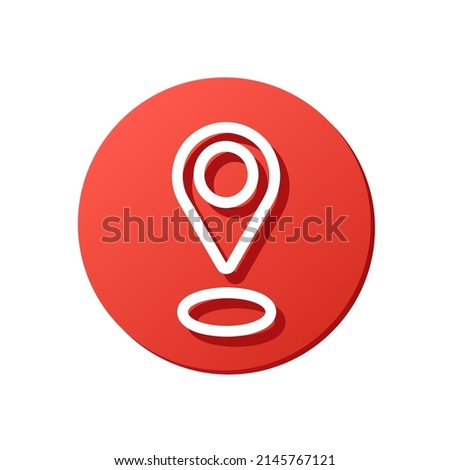 shop location red vector icon, find us by address button, highlight cover for internet shopping