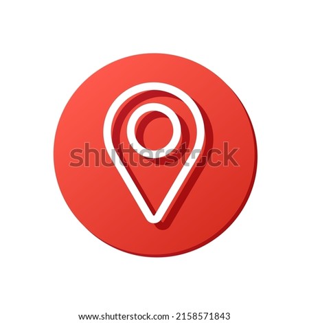 location red vector icon, find us by address, highlight cover for internet shopping