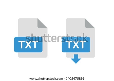 TXT file icon, download txt file sign with arrow
