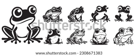 Frogs vector illustration silhouette shapes