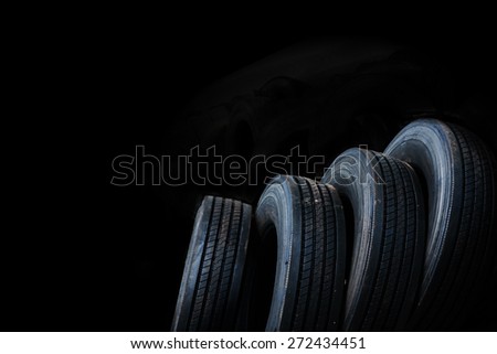 Car tires with alignment on white background, isolated