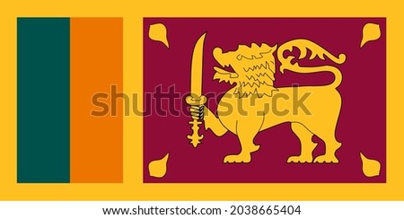 National flag of sri lanka( Ceylon).Democratic Socialist Republic of Sri Lanka