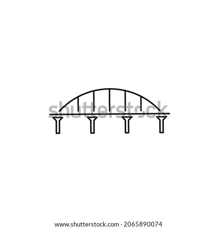 Thin line bridge icon isolated on white background