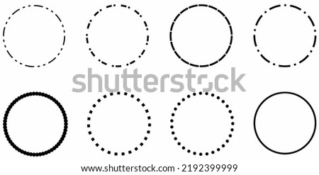 dash circle set isolated on white background