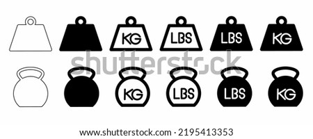 heavy weight icon set isolated on white background