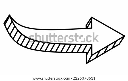 hand drawn curve Arrow icon isolated on white background