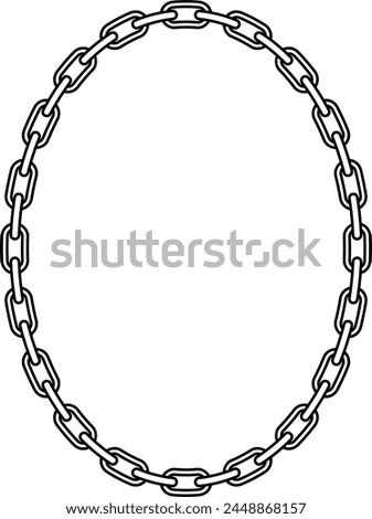 oval chain frame with copy space for text or design