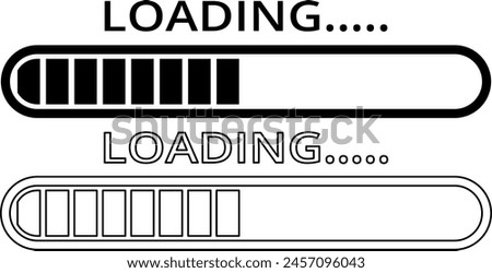 outline silhouette loading bar icon set