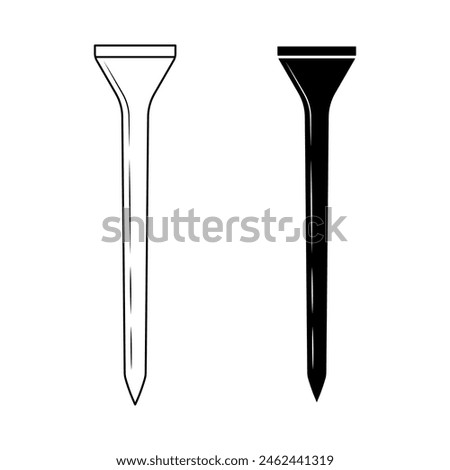 golf tee icon set isolated on white background