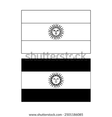 black white Flag of Argentina icon set