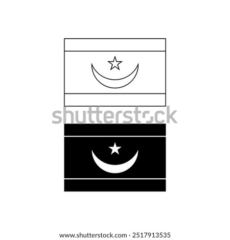 Flag of Mauritania flag icon set isolated on white background