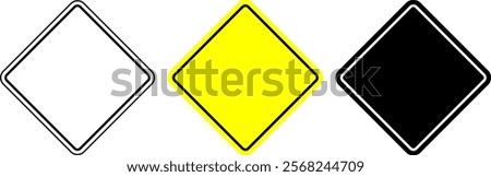 blank diamond warning sign set