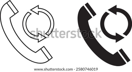 outline silhouette call back icon set