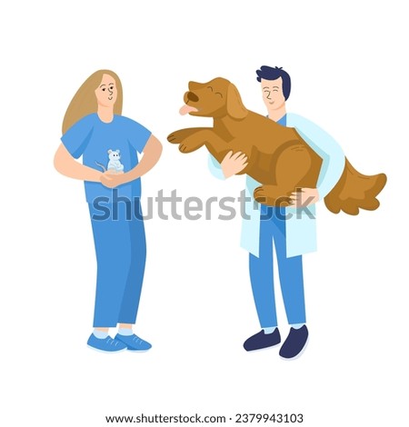 Similar – Image, Stock Photo Man with huge dog on street