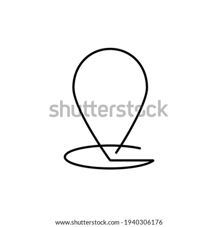 Continuous line GPS mark drawn single line vector illustration 