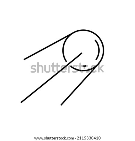 Satellite icon in trendy line style isolated on white background. Symbol for your web site design, logo, app, UI. Vector illustration, EPS. Vector sputnik and world navigation