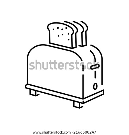 Toaster icon, vector illustration. Flat design style. vector toaster isolated on White background, toaster icon. Graphic design vector symbols. Kitchen Household appliances 