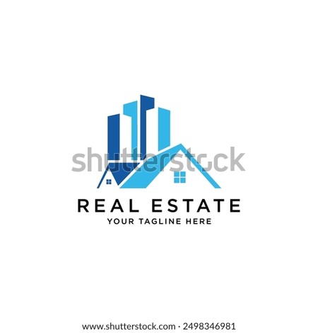 city building skyline house apartment vector logo design template