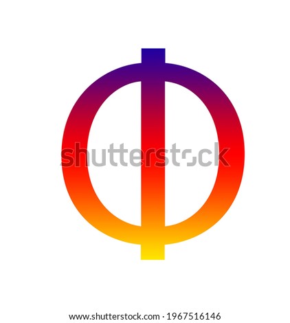 simple logo eps symbol with fun color gradient on logo and clean background. Fan, omega, lamda, miu, iota and unlmtd logo.