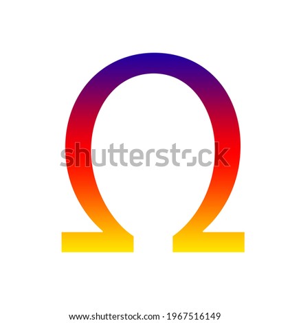 simple logo eps symbol with fun color gradient on logo and clean background. Fan, omega, lamda, miu, iota and unlmtd logo.