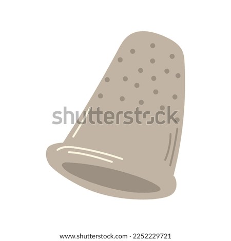 Thimble. Vector hand drawn element. Isolated on white.