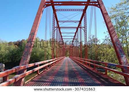 Red bridge in Indiana