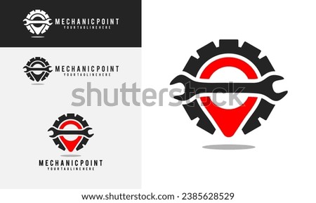 mechanic point logo design. point and mechanic logo, simple design vector illustration. good for use in mechanical businesses