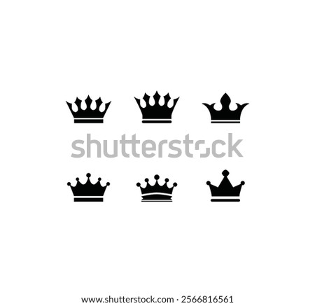 crown vector, silhouette, icon. crown icons, vector set. crown symbol set. king, princess crowns. collection of crown silhouette, vector. vector ilustration.