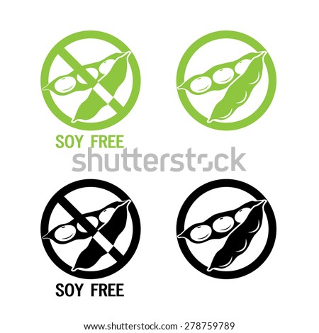 Soy Free Symbol Vector Illustrations Icon On A White Background. Soy Free Foods Green Vector Icon. 