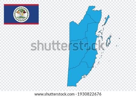 Map and flag of Belize