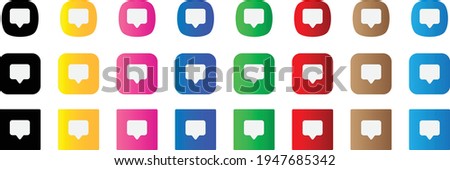 chat square fill icon . web icon set . icons collection. Simple vector illustration.