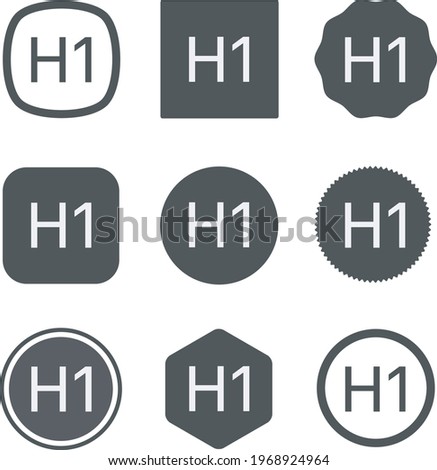 type h1 icon . web icon set . icons collection. Simple vector illustration.