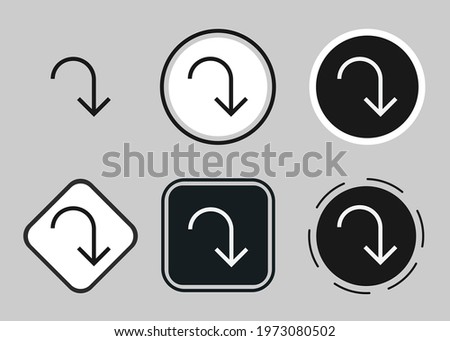 action redo icon set. Collection of high quality black outline logo for web site design and mobile dark mode apps. Vector illustration on a white background	
