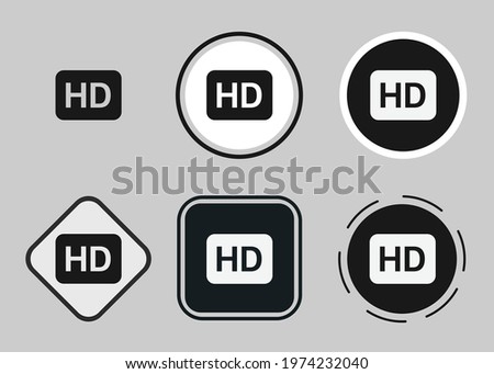 badge hd fill icon . web icon set. Collection of high quality black outline logo for web site design and mobile dark mode apps. Vector illustration