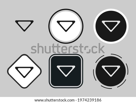 caret bottom icon set. Collection of high quality black outline logo for web site design and mobile dark mode apps. Vector illustration on a white background	