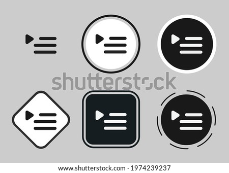featured playlist icon set. Collection of high quality black outline logo for web site design and mobile dark mode apps. Vector illustration on a white background	