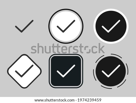 check alt icon set. Collection of high quality black outline logo for web site design and mobile dark mode apps. Vector illustration on a white background	