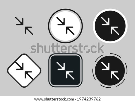 fullscreen exit icon set. Collection of high quality black outline logo for web site design and mobile dark mode apps. Vector illustration on a white background	