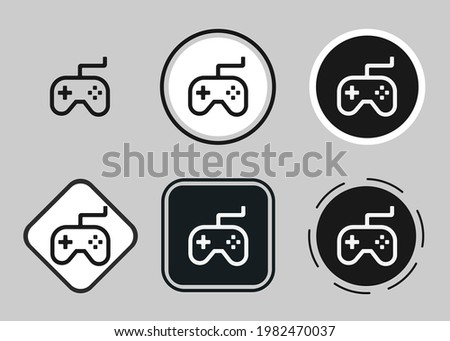 gamepad icon set. Collection of high quality black outline logo for web site design and mobile dark mode apps. Vector illustration on a white background 
