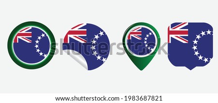 Cook Islands flag. flat icon symbol vector illustration
