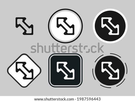 resize both icon set. Collection of high quality black outline logo for web site design and mobile dark mode apps. Vector illustration on a white background