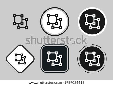 object ungroup icon set. Collection of high quality black outline logo for web site design and mobile dark mode apps. Vector illustration on a white background